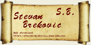 Stevan Breković vizit kartica
